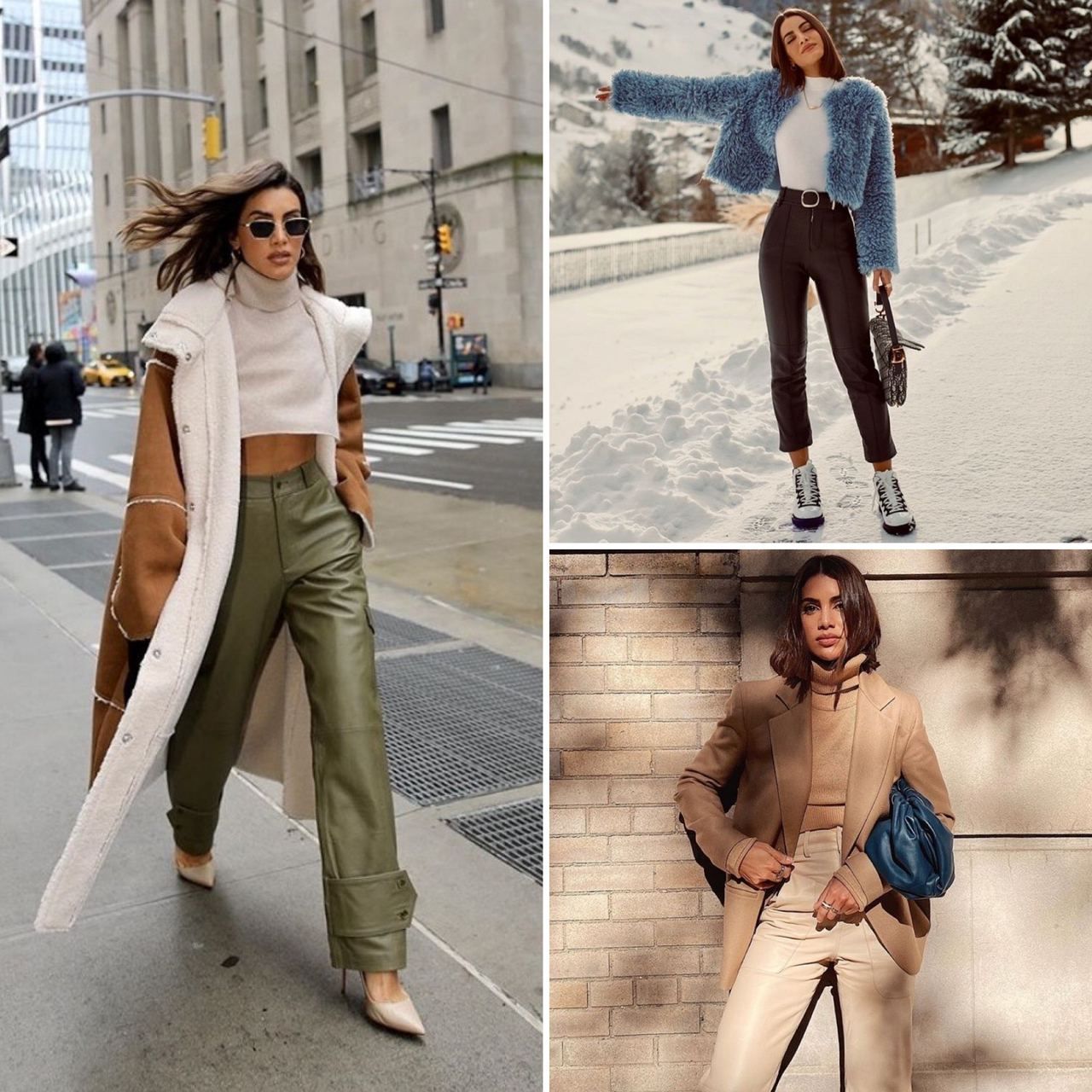 How to wear leather pants this winter? Learn from celebrities