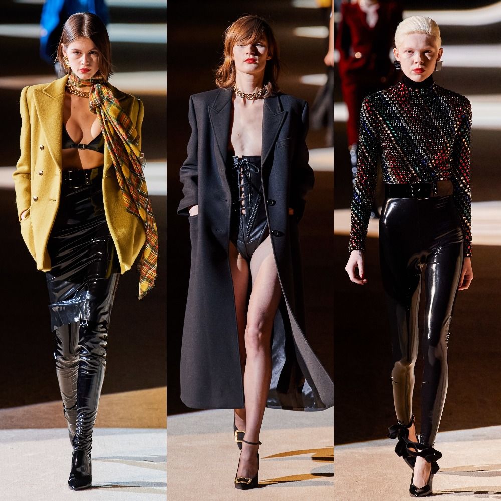 Latex Leggings and Bright Jackets at Saint Laurent AF 2020 Fashion Show